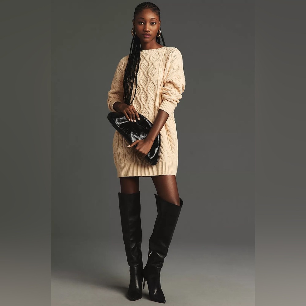 Mare Mare x Anthropologie Long-Sleeve Sweater Mini Dress